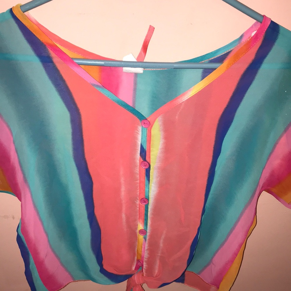 COLORFUL SEE THROUGH TOP - Picture 2 of 3